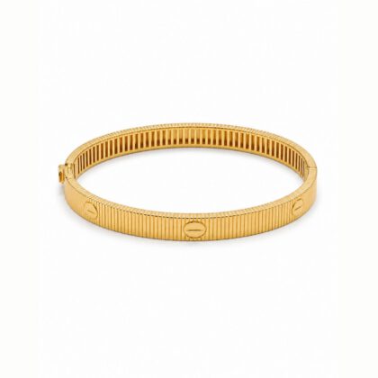 Celeste Ribbed Gold Bangle