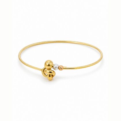 Amara Trinity Bead Gold Bangle