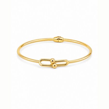 Elara Link Accent Gold Bangle