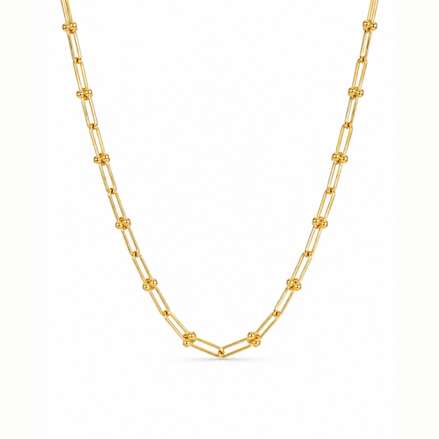 Celeste Beaded Link Gold Necklace