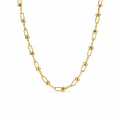 Seraphina Beaded Link Gold Necklace
